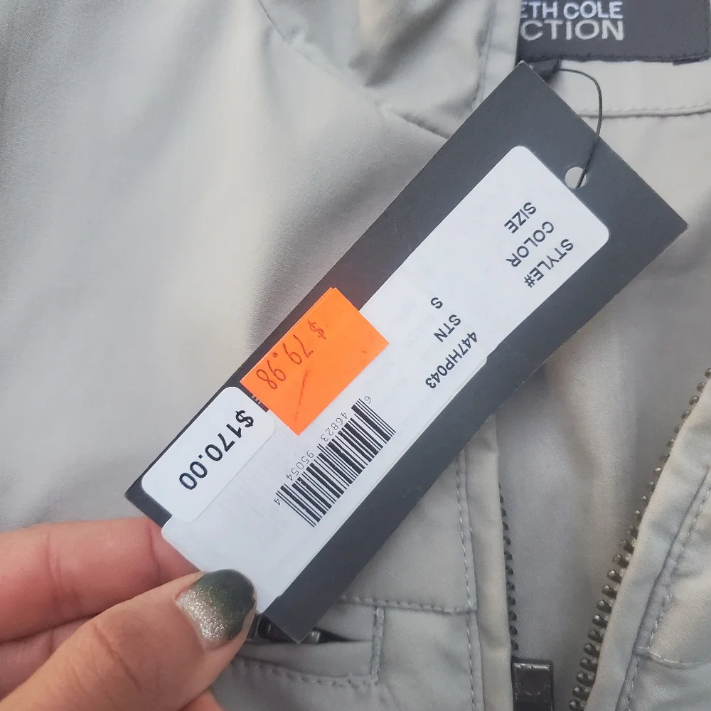 Kenneth Cole Reaction gray light zipper up jacket new with tags size sma…